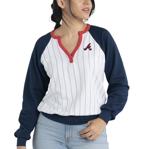 Women's Lusso White Chicago Cubs Nettie Raglan Half-Sleeve Tri-Blend T-Shirt Dress Size: Medium
