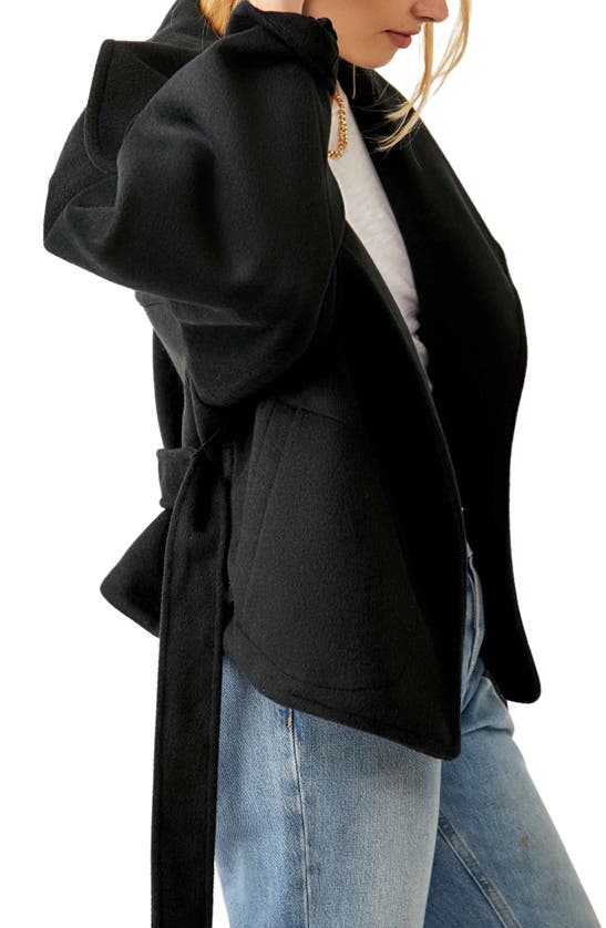 Free People Mina Tie Belt Jacket In Black