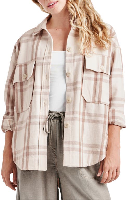 Splendid Tatum Brushed Plaid Flannel Shacket In Tawny Plaid