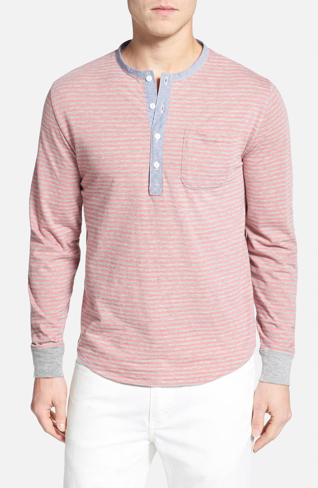 pink henley shirt mens