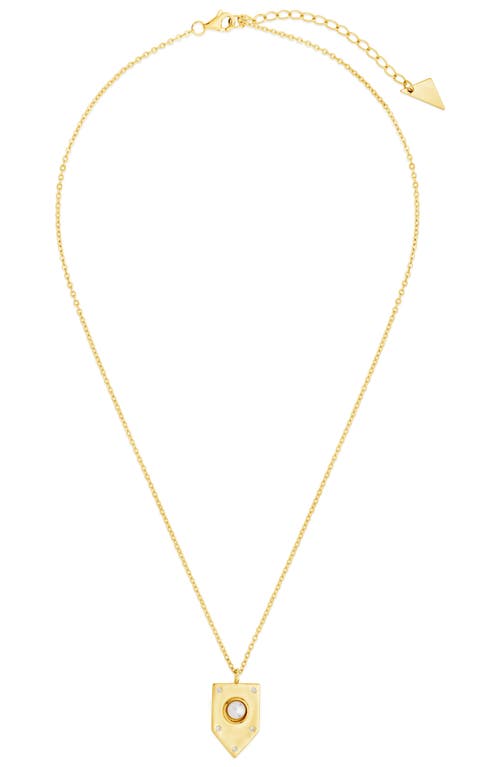 Sterling Forever Marcella Shield Pendant Necklace in Gold at Nordstrom
