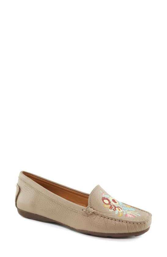 Driver Club Usa Nashville Embroidered Loafer In Grey Tumbled
