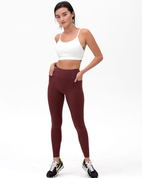 Rebody Active Phoenix Fleece Pocket Legging In Velvet Brown