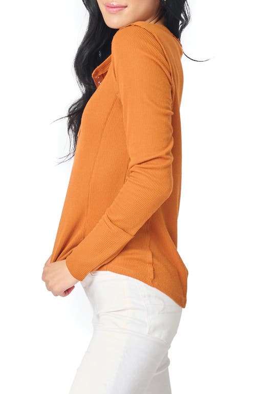 Shop Gibsonlook Thermal Henley Top In Rust