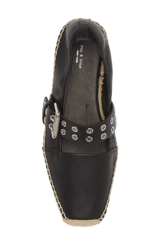 Shop Rag & Bone Anteros Mary Jane Espadrille In Black Leather