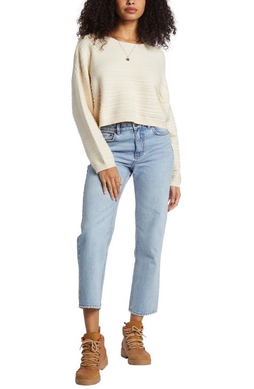 Shop Billabong Chasing Light Crewneck Crop Sweater In White Cap