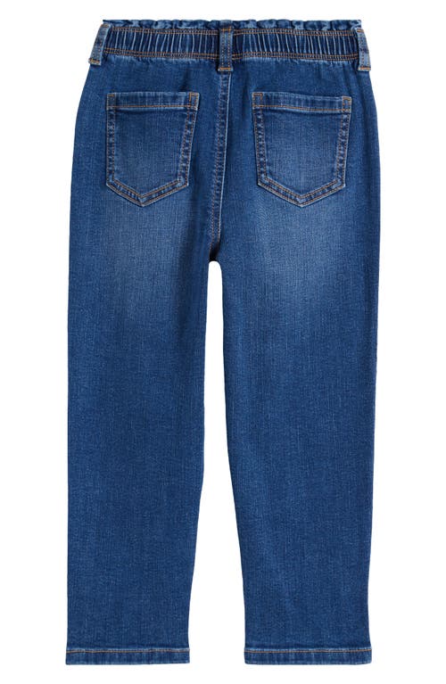 Shop Tucker + Tate Kids' Elastic Waist Straight Leg Jeans In Mid Indigo Wash