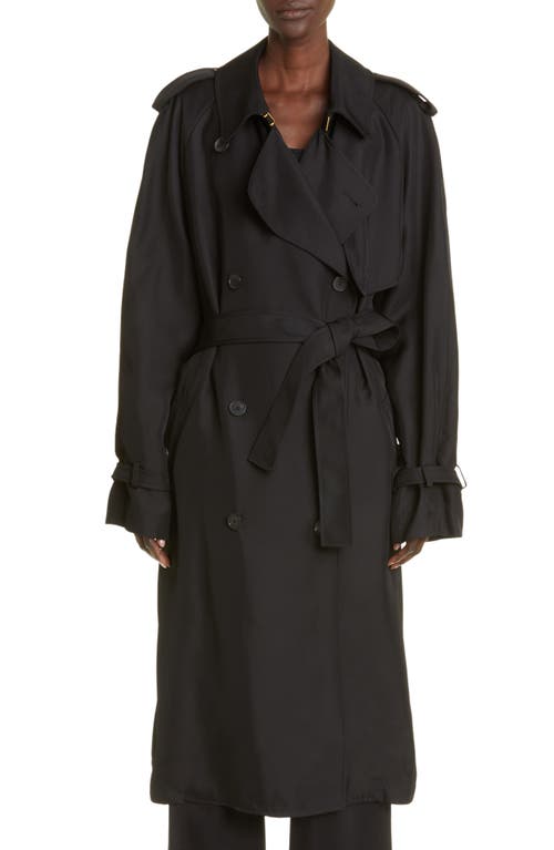 TOM FORD Fluid Twill Trench Coat in Black at Nordstrom, Size 8 Us