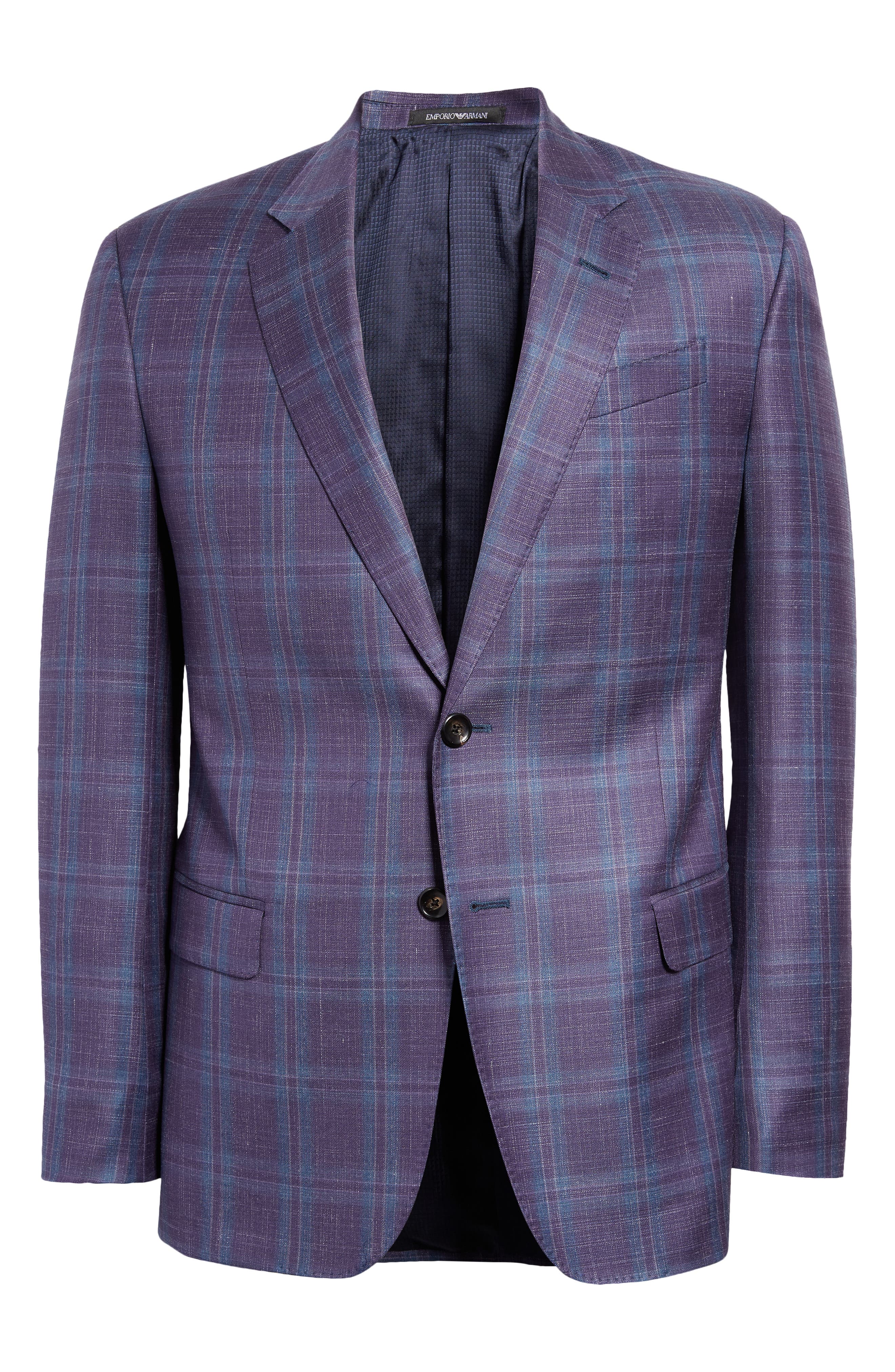 mens purple plaid blazer