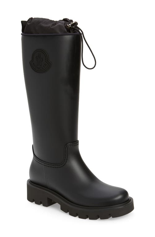 Moncler Black Kickstream Waterproof Knee High Boots In Black