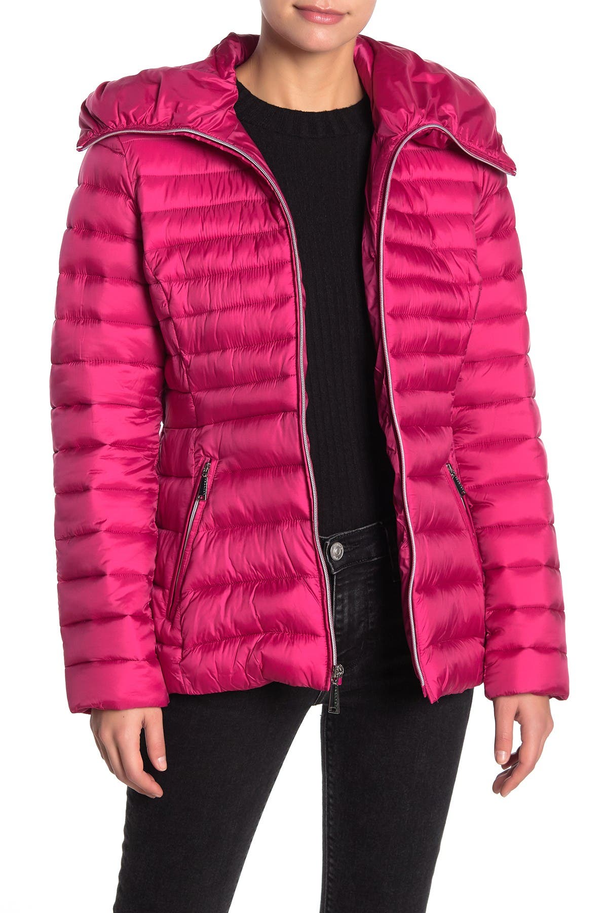 Laundry By Shelli Segal Quilt Flared Puffer Jacket HauteLook