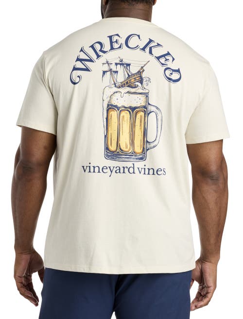 Vineyard Vines Wrecked Graphic Tee In Stone