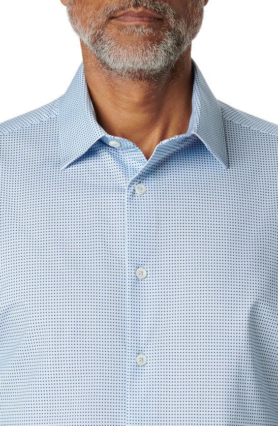 Shop Bugatchi Miles Ooohcotton® Pin Dot Short Sleeve Button-up Shirt In Sky