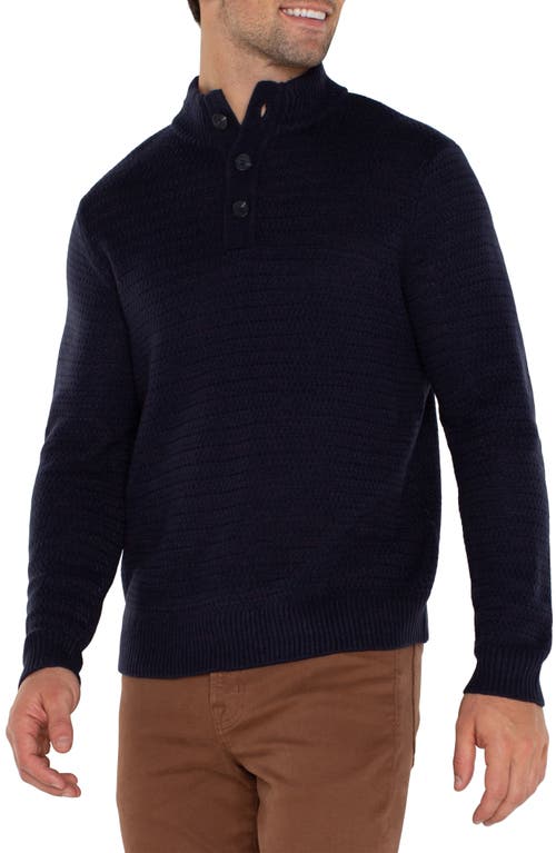 Shop Liverpool Mock Neck Sweater In Navy