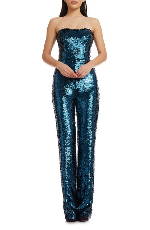 Andy Strapless Jumpsuit in Deep Teal