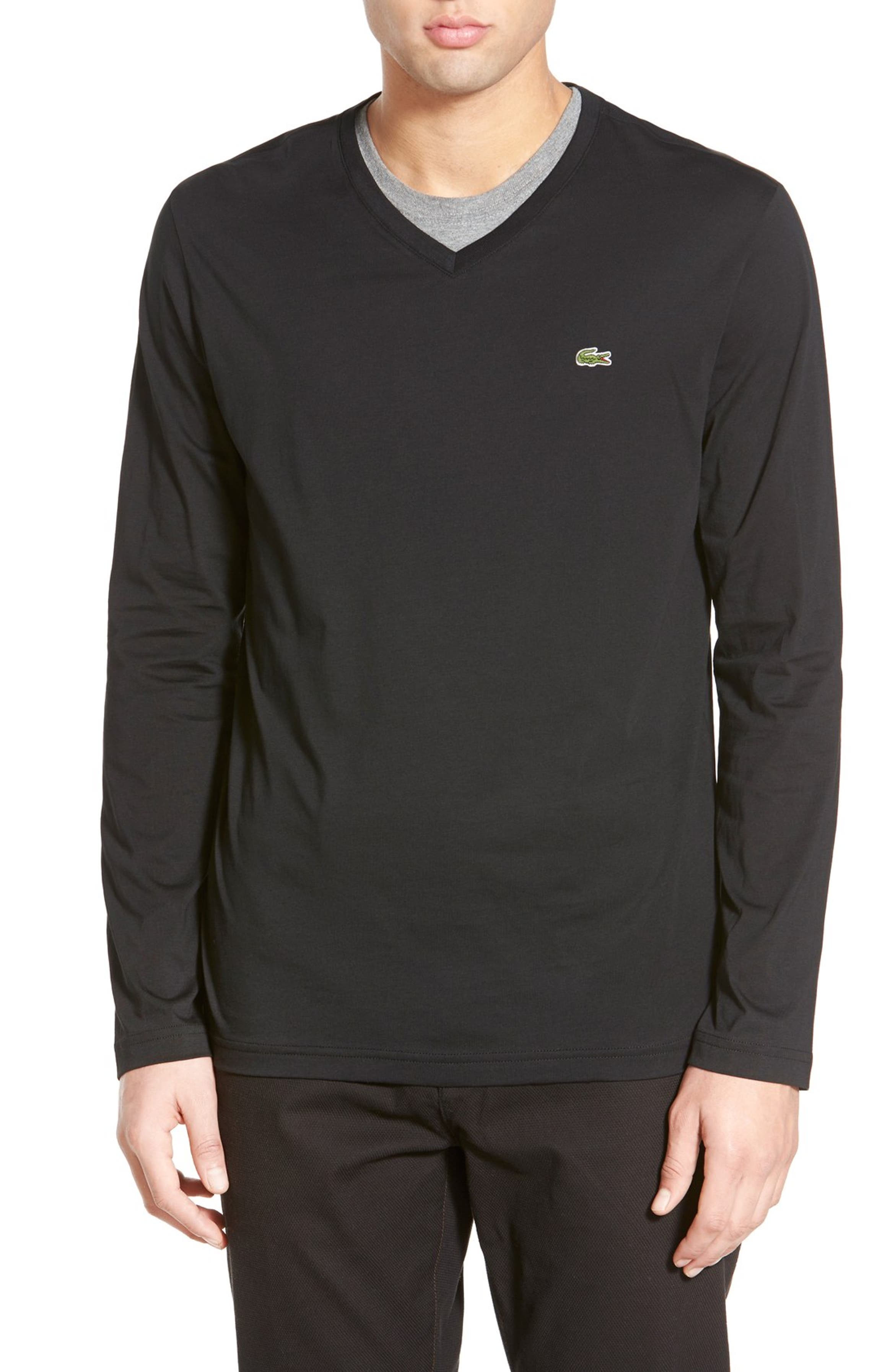 Lacoste Pima Cotton V-Neck T-Shirt | Nordstrom