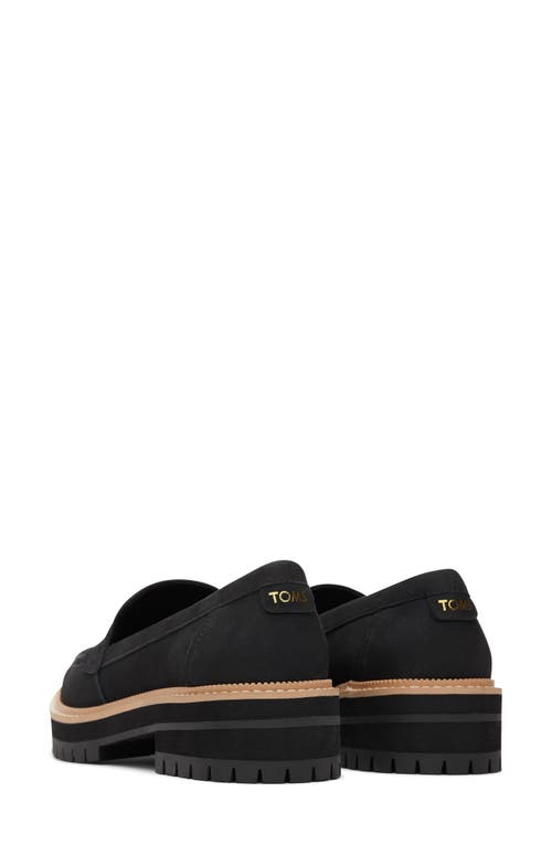 Toms Cara Platform Penny Loafer In Black