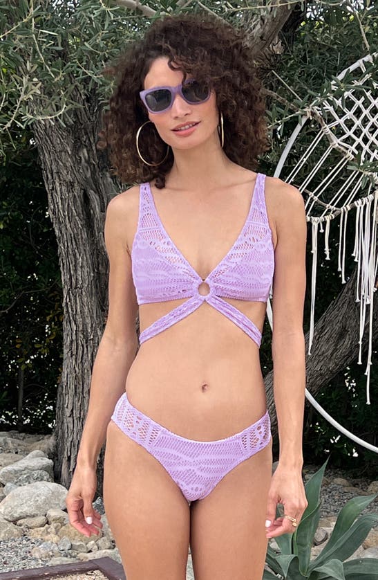 Becca Color Play Mesh Bikini Bottoms In Iris