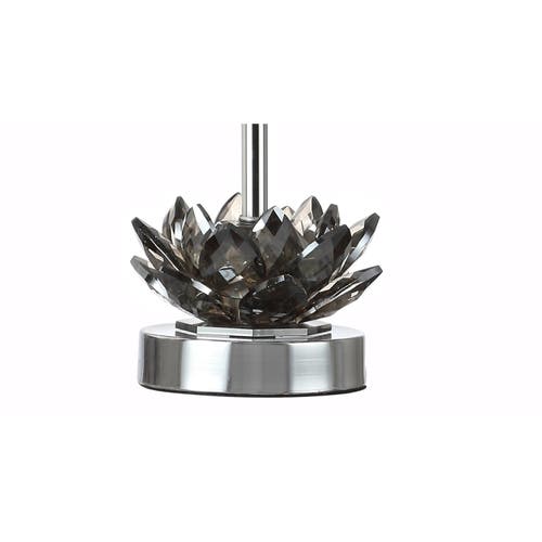 Jonathan Y Amelia Crystal Led Table Lamp In Chrome/grey