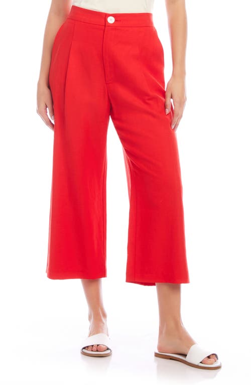 Shop Karen Kane Pleated Crop Wide Leg Pants In Dark Orange