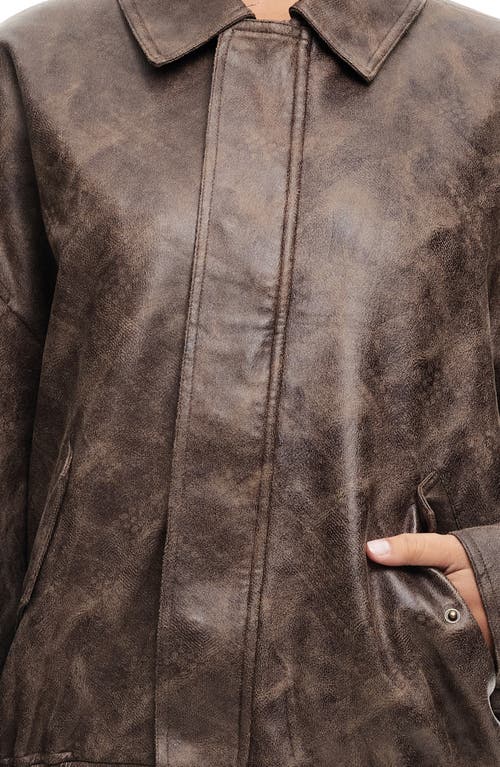 LIONESS LIONESS KENNY FAUX LEATHER BOMBER JACKET