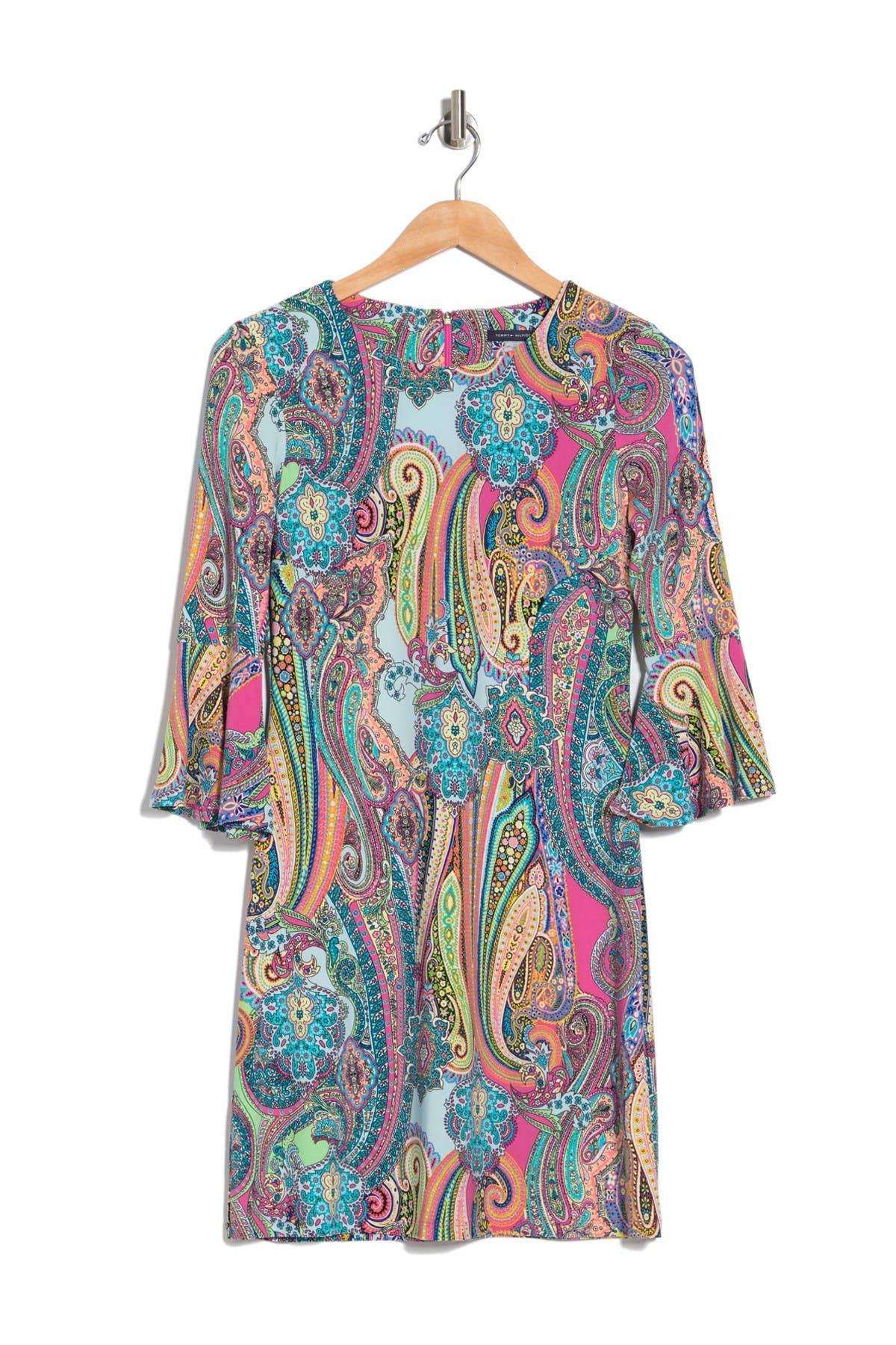 tommy hilfiger paisley bell sleeve dress