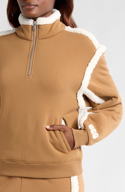 Ugg(r) Lydi Bonded Fleece Half Zip Pullover In Chestnut