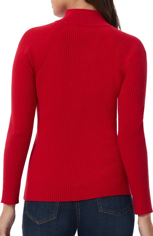 Shop Jones New York Rib Raglan Sweater In Deep Rouge