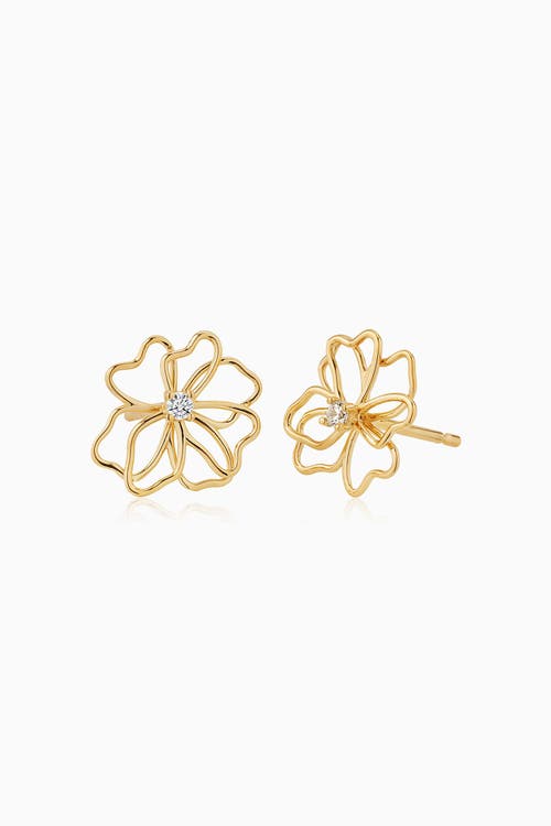 ORADINA ORADINA 14K YELLOW GOLD FULL BLOOM STUDS 