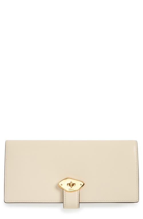 Shop Mulberry Lana Long High Gloss Leather Bifold Wallet In Eggshell