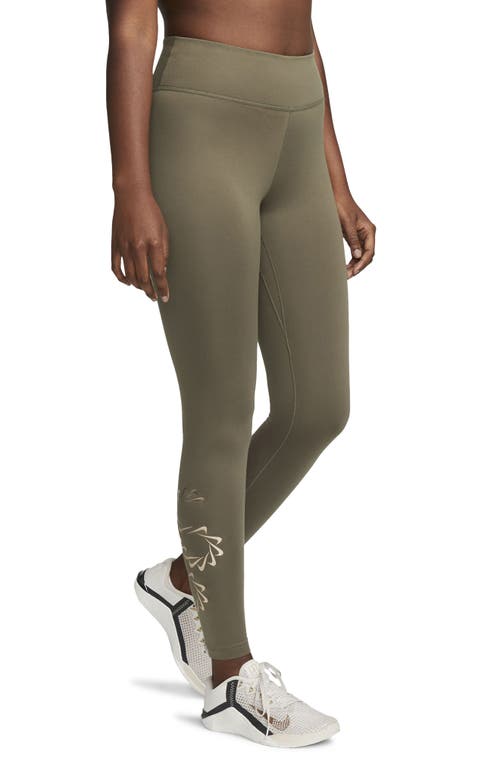 Nike Therma-FIT One Graphic Training Leggings in Medium Olive/Black at Nordstrom, Size X-Small