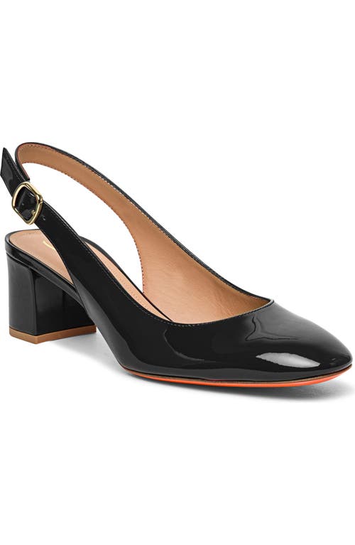 Santoni New Manet Black Sling Back In Black