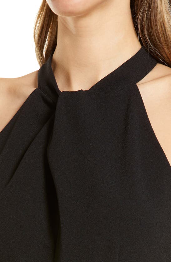 Shop Julia Jordan Knot Neck Halter Dress In Black