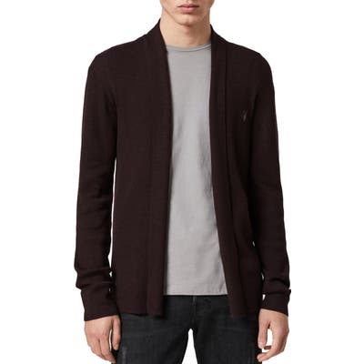 Allsaints Mode Slim Fit Wool Cardigan, Red