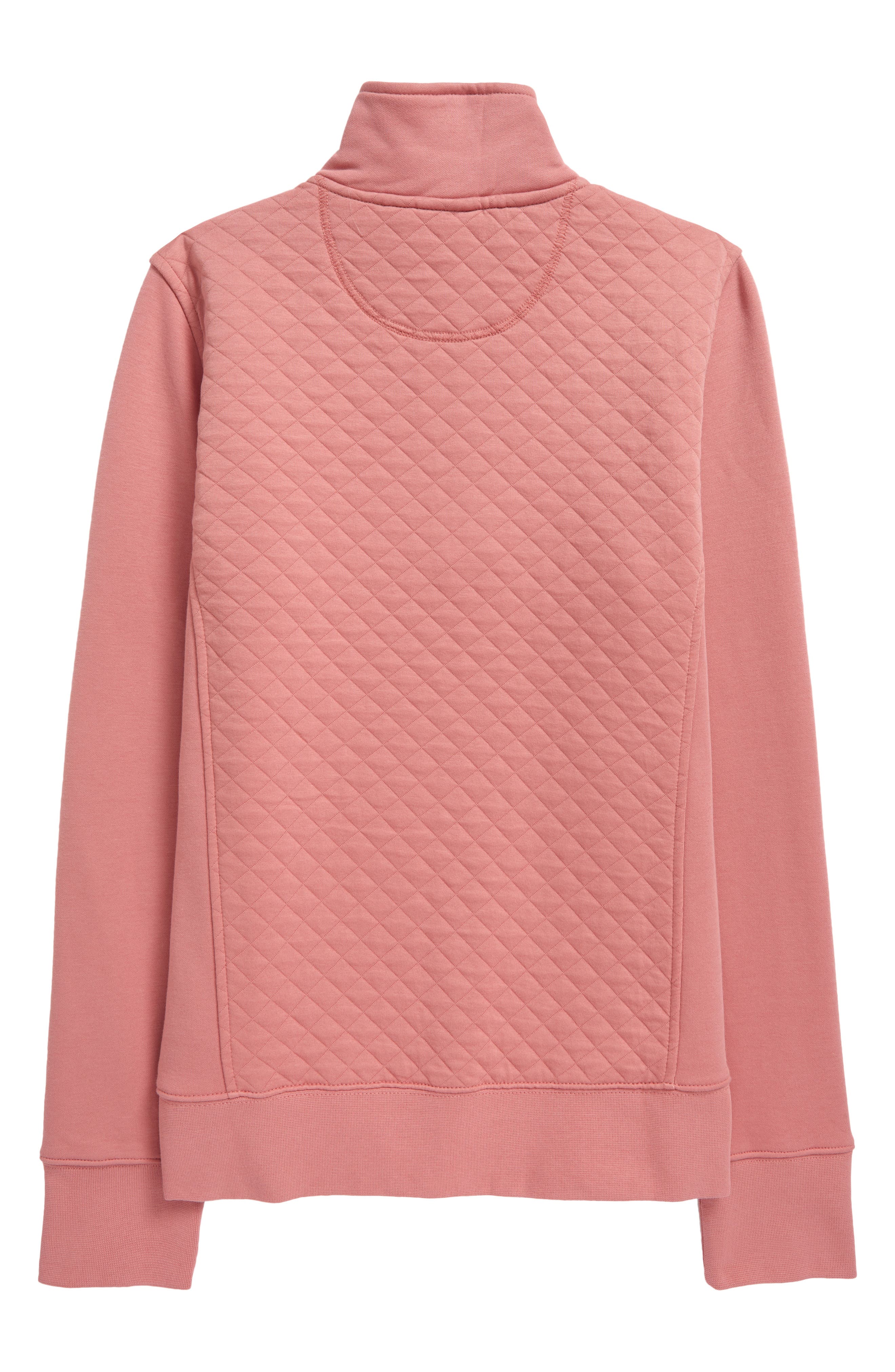 quilted quarter zip pullover