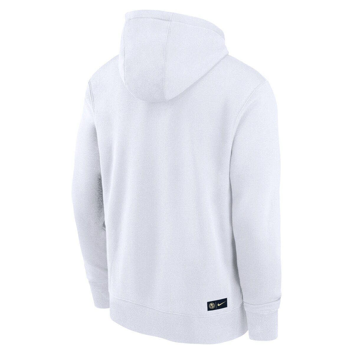 white nike club fleece hoodie