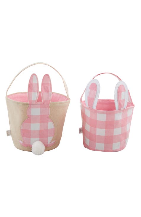 Set of 2 Check Easter Bunny Baskets