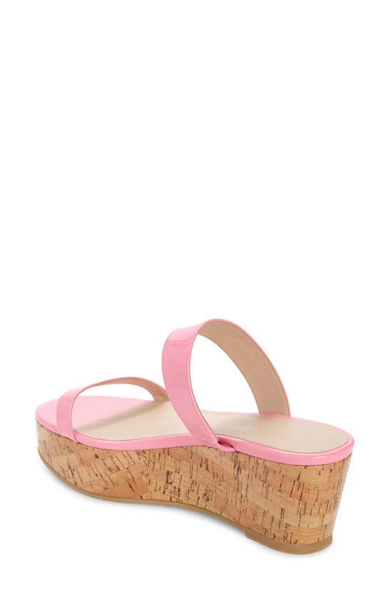 Shop Stuart Weitzman Boardwalk Flat Wedge Slide Sandal In India Pink