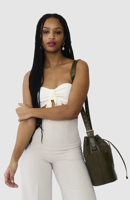 Hyer Goods Luxe Cinch Bucket Bag In Olive