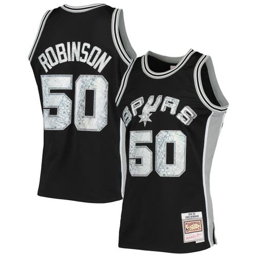 Men's Mitchell & Ness David Robinson Black San Antonio Spurs 1996-97 Hardwood Classics NBA 75th Anniversary Diamond Swingman Jersey