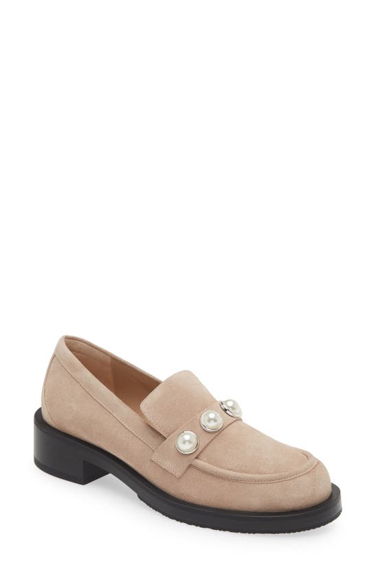 Shop Stuart Weitzman Portia Bold Loafer In Sabbia Leather