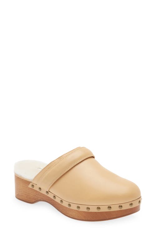 Madewell The Cecily Genuine Shearling Lined Clog Desert Dune at Nordstrom,