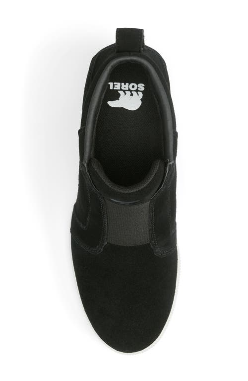 Sorel Out N About Pull On Wedge Womens Solid Man Made Wedge Boots In Black/sea Salt