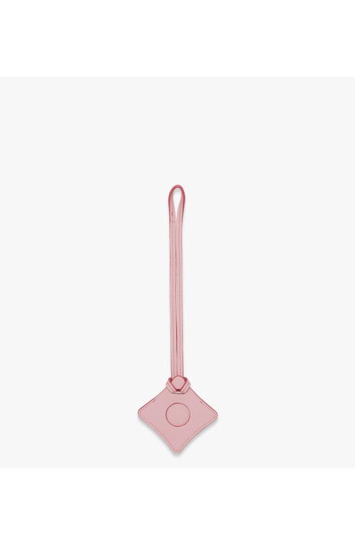 Mcm Ottomar Airtag Luggage Charm In Silver Pink