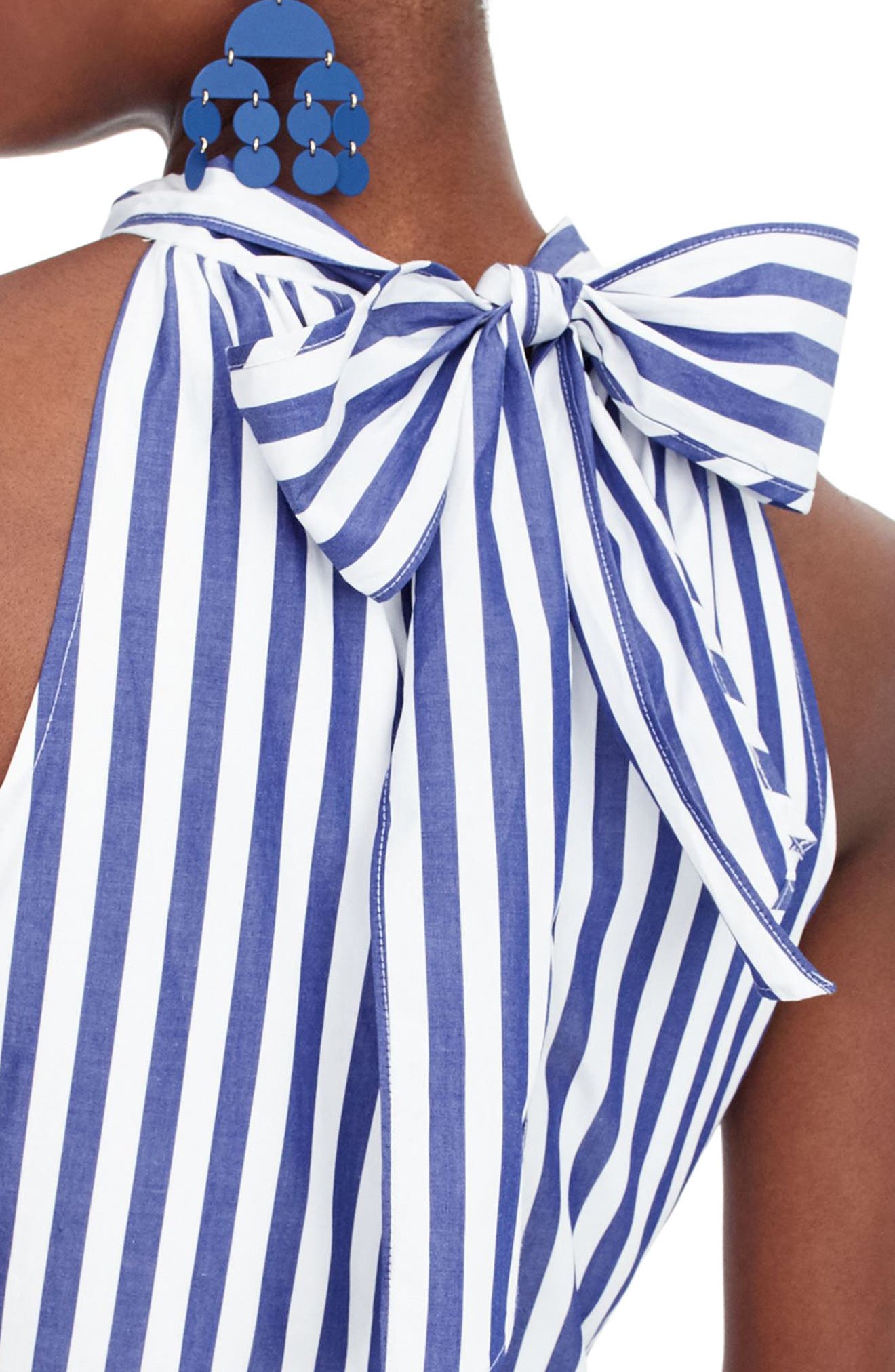 j crew stripe halter wide leg jumpsuit