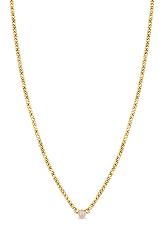 Zoë Chicco Opal Pendant Necklace In White/gold