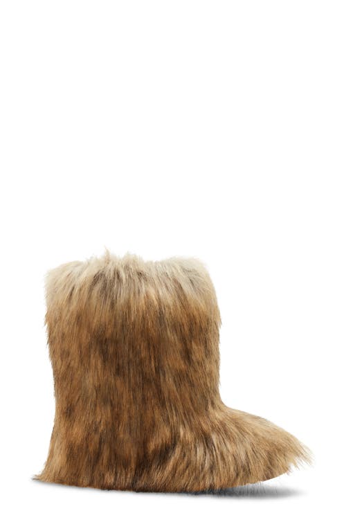 Shop Steve Madden Beastie Faux Fur Bootie In Tan/multi