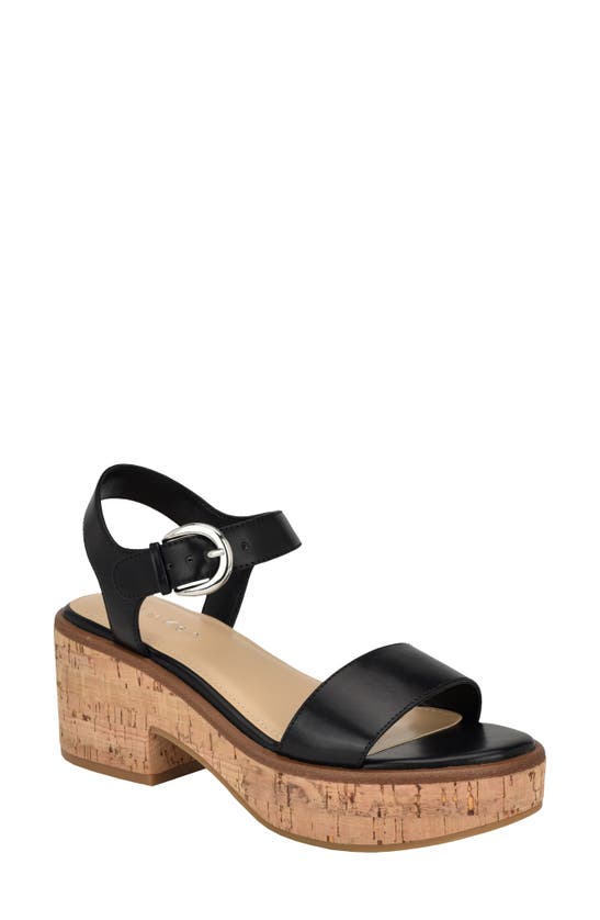 Shop Calvin Klein Isleen Ankle Strap Platform Sandal In Black