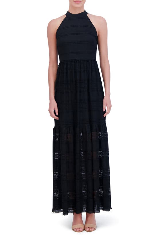 Shop Eliza J Lace Inset Maxi Dress In Black