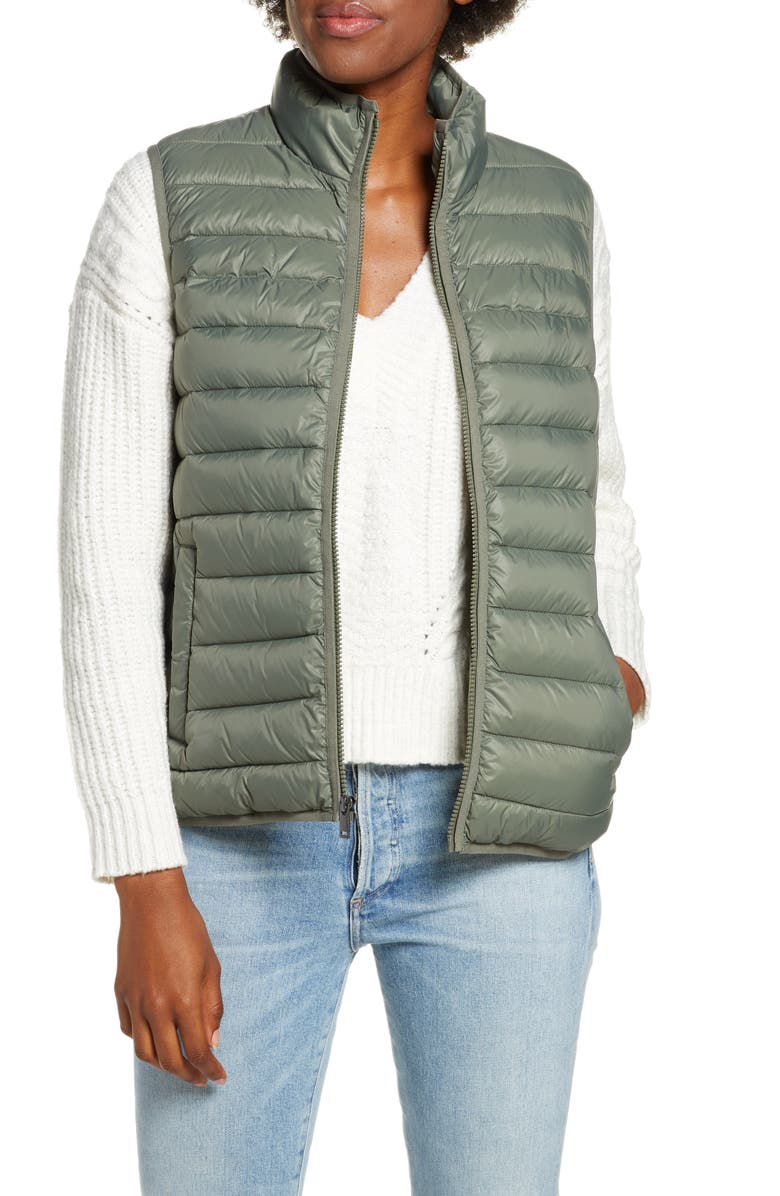 UGG<SUP>®</SUP> Felton Water Resistant Puffer Vest, Main, color, OLIVE